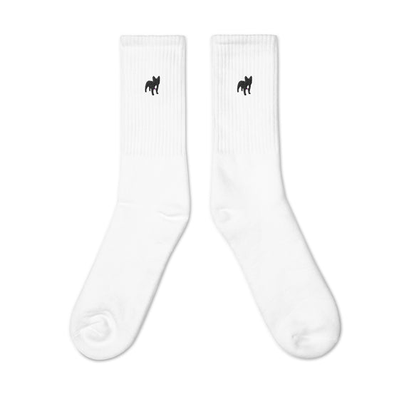 Frenchie Embroidered Socks
